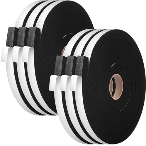 Pangda 39ft Weather Stripping Door Seal, 1/2" x 1/2" Foam Tape for Winter - color: Black, size: 1/2in X 1/2in X 39ft