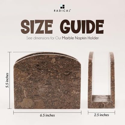 Radicaln Marble Napkin Holder for Table, 6.5 Inch Paper Napkin Organizer - color: Oceanic