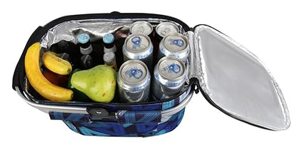 Picnic Basket, 22L Insulated Cooler Foldable, Thick, Triangle Pattern - color: Triangle Pattern, size: Medium