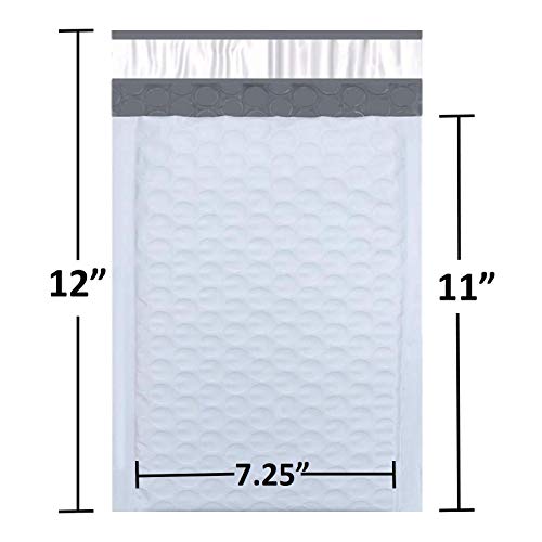SALES4LESS #1 Poly Bubble Mailers 7.25X12 Inches Shipping Padded Envelopes Self Seal Waterproof Cushioned Mailer 10 Pack, #1 7.25x12 (PBMVR_7.25X12-10) - size: 7.25X12 Pack of 10