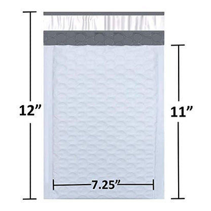 SALES4LESS #1 Poly Bubble Mailers 7.25X12 Inches Shipping Padded Envelopes Self Seal Waterproof Cushioned Mailer 10 Pack, #1 7.25x12 (PBMVR_7.25X12-10) - size: 7.25X12 Pack of 10