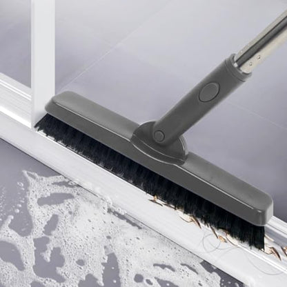CELOX Grout Brush with Long Handle, 180°Rotation Tile Grout Cleaning Brush, Gray - color: Gray