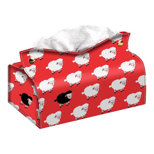 Rectangular Tissue Box Cover, Leather Tissue Box Holder, Facial Paper Organizer Dispenser, Modern Home Decoration for Bathroom, Home, Car, Nightstand, Office Desk - color: D, size: Medium