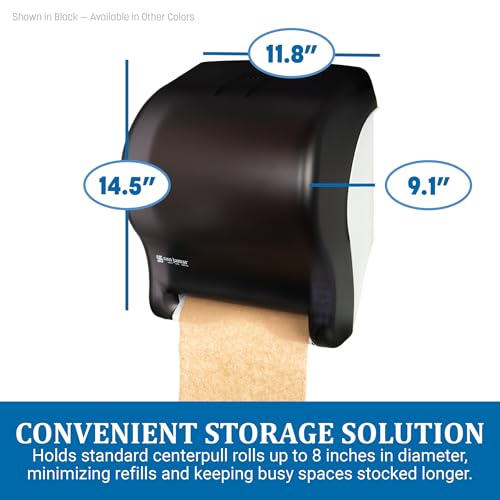 San Jamar Tear-N-Dry Essence Automatic Dispenser, Wall Mount, Plastic, Black Pearl
