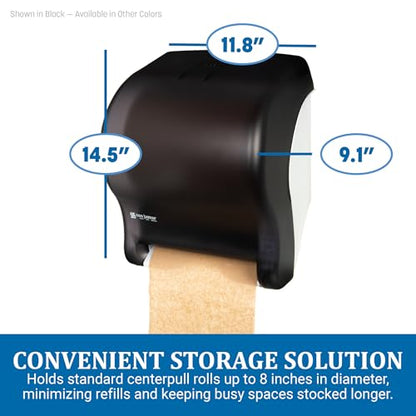 San Jamar Tear-N-Dry Essence Automatic Dispenser, Wall Mount, Plastic, Black Pearl