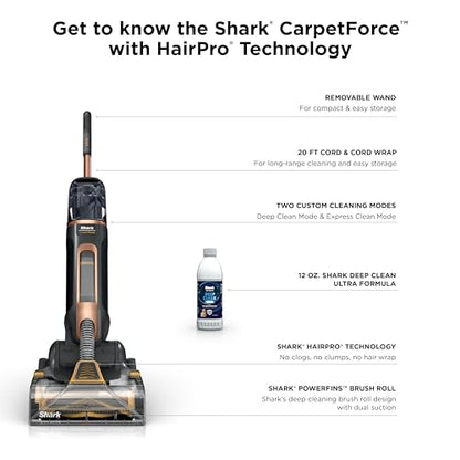 Shark CarpetForce HairPro Lightweight Upright Carpet & Rug Cleaner, EX551 - style: CarpetForce + HairPro