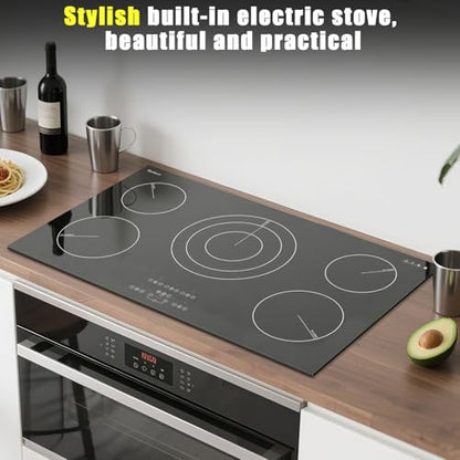 Karinear Electric Cooktop 36 Inch, Upgrade 5 Burners Electric Stove Top - color: 36 inch 5 burners