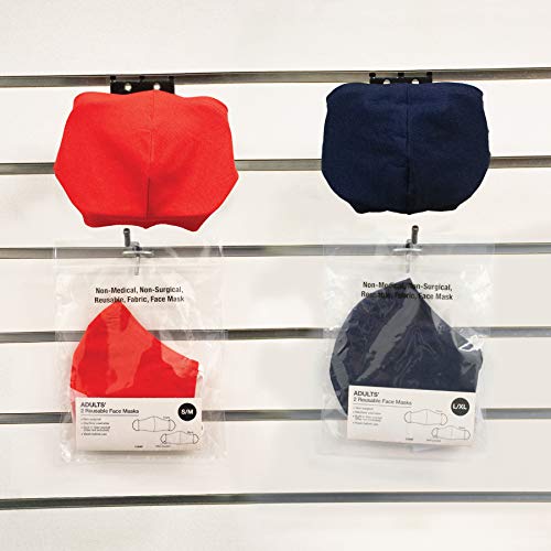 Gemco Group Retail Mask Display for Adult Size Mask, Attaches to Slatwall or Pegboard, Includes 6” Product Hook (3)