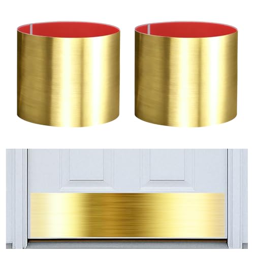 8x34in Self Adhesive Door Kick Plate for Bottom of Door,2Pcs-Gold - color: Gold, size: 8 x 34 Inch