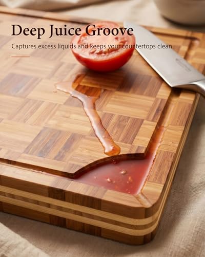 Cutting Board Set With Holder Mosaic Cutting Boards For Kitchen Set Of 3 - color: Brown - Set of 3