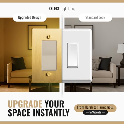 SELECT 1-Gang Solid Brass Wall Plate Cover, Satin Brass Finish - color: Satin Brass, size: 1 Gang, style: Wall Plate
