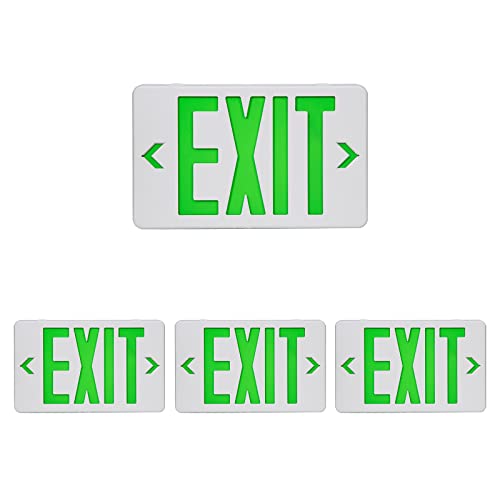 TANLUX Green Exit Sign, LED Emergency Exit Light with Battery Backup, UL Listed, AC 120/277V, Hardwired Exit Signs with Emergency Lights, Commercial Emergency Lights for Business - 4 Pack - color: Green, size: 4 Pack
