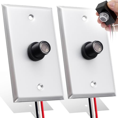 Retisee 2 Pcs Photocell Sensor for Outdoor Lights, with Wall Plate & Screws
