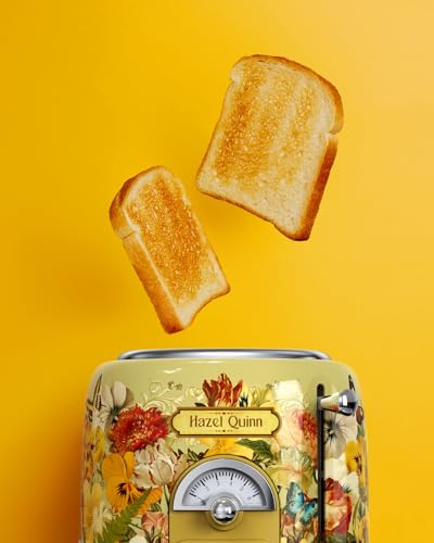 Hazel Quinn X Eduardo Recife 2-Slice Retro Toaster 6 Browning Levels Floral - color: Floral Printed