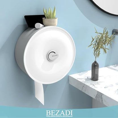 Paper Towel Dispenser Wall Mount, Jumbo Roll Toilet Paper Dispenser Key Lock Commercial Household Large Capacity White - color: White