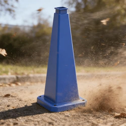 28 inch Blue Safety Caution Cones Blank, Safety Road Cones Unprinted with Heavy Rubber Weighted Base for DIY Custom Messaging Hazard Warning (6 Pack) - color: BLANK/BLUE, size: 28 inch