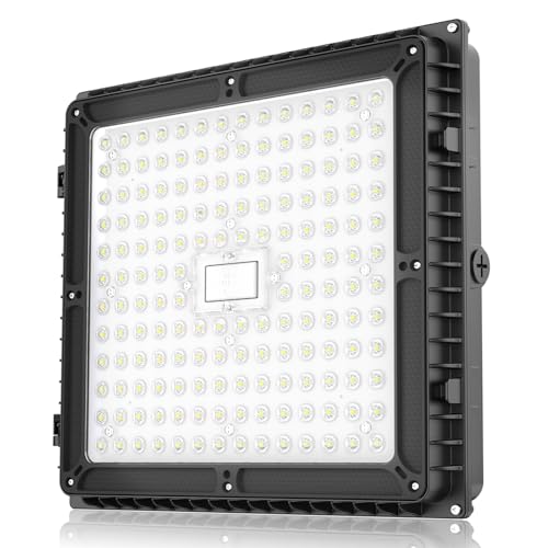 HYPERLITE 100W LED Canopy Lights: 1-10V Dimmable 13000LM Canopy Lights Outdoor IP65 Waterproof Low Bay Lighting for Gas Station Parking Garage UL Listed - size: 100W-5000K