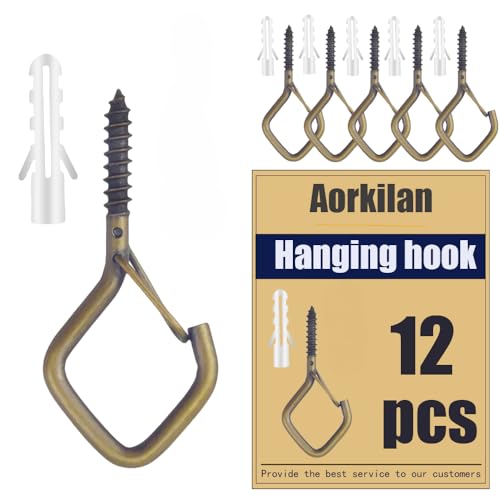 12 Pcs 2.36IN Ceiling Hooks with Safety Buckle for Plants - color: Bronze, size: 12Pcs
