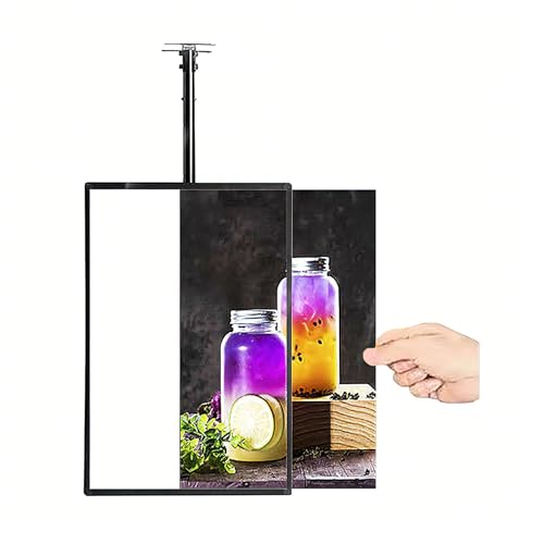 Wall Mounted LED Menu Light Box, 3D Slim Snap Frame Light Box Billboard, Restaurant Coffee Beverage Shop Display Board Sign, With Telescopic Rod (23.6"x31.5"/60cmx80cm) - size: 23.6"x31.5"/60cmx80cm