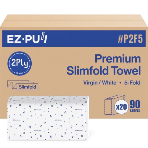 EZbrnd Premium Soft 2ply+ SLIMFOLD Paper Towels, 90 sheets x 20 pk, P2F5 (04442) - color: P2F5 Slimfold