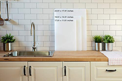Thirteen Chefs Extra Large 24 x 18 Black Cutting Board - 1/2" Thick HDPE Plastic for Restaurants and Professional Kitchens - color: ['White'], size: 24"L x 18"W