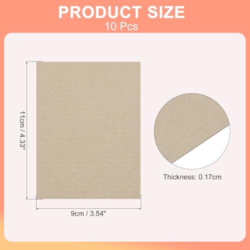 Rebower Corrugated Cardboard Paper Sheets, Corrugated Paper Cardboard Inserts [for Craft and DIY Projects] - 4.3x3.5 Inch/Brown/10 Pcs - color: Brown, size: 4.3x3.5 Inch