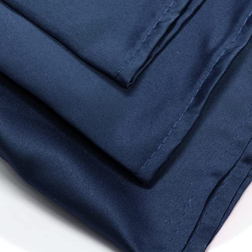 Your Chair Covers - 10 Pack 20 Inch L'Amour Satin Napkins Navy Blue, Oversized, Double Folded and Hemmed Table Napkins for Restaurant, Bistro, Wedding, Thanksgiving and Christmas - color: Navy Blue