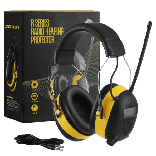 AM/FM Radio Headphones for Mowing, NRR 30dB Hearing Protection - color: A-yb