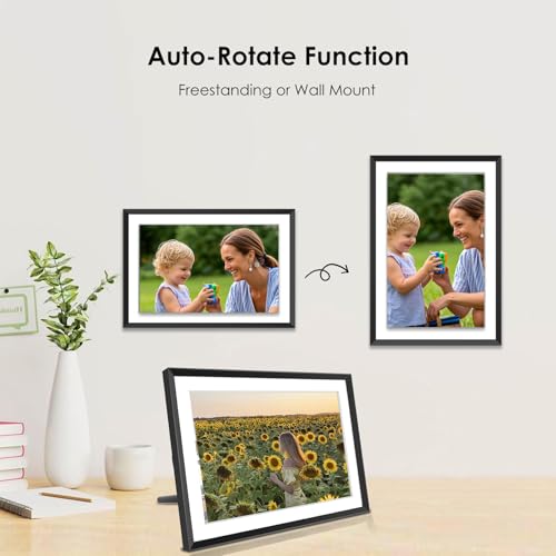 Digital Picture Frameo with 10 Inch 1280x800 HD IPS Touch Screen, WiFi Digital Photo Frame with Built-in 32GB Memory support 1TB, Auto-Rotate and Wall-Mountable, Remotely Send Photos/Videos via Frameo