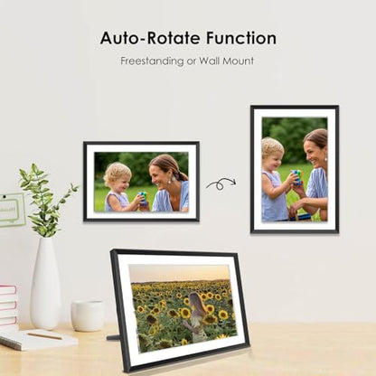 Digital Picture Frameo with 10 Inch 1280x800 HD IPS Touch Screen, WiFi Digital Photo Frame with Built-in 32GB Memory support 1TB, Auto-Rotate and Wall-Mountable, Remotely Send Photos/Videos via Frameo