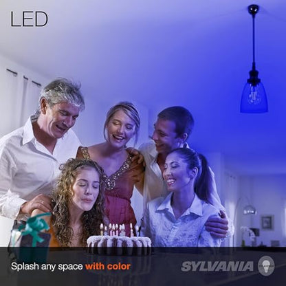 LEDVANCE Sylvania LED Blue Glass Filament A19 Light Bulb, Efficient 4.5W, 40W Equivalent, Dimmable, E26 Medium Base - 1 Pack (40304) - color: Blue, size: 1 Count (Pack of 1)