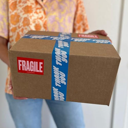 Fragile Stickers – Red and Pink Handle with Care Labels, 2x3 Inch – Roll of 250 for Moving Boxes and Packing Supplies