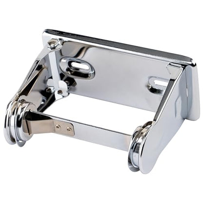 Winco White/Silver Single Toilet Paper Holder