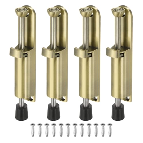uxcell 4Pcs Kickdown Door Stop for Ground Gap 0-45mm Bronze - color: Bronze, size: for 0-45mm