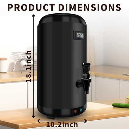 Electric Heating Insulated Beverage Dispenser-12 L/3.2 Gallon Hot Drink Beverage for Catering-Stainless Steel Hot Beverage Dispenser Coffee Urn with Spigot for tea,Juice (black)