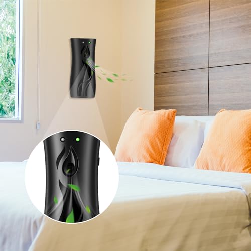 Threlaco 2 Pcs Automatic Air Freshener Spray Dispenser, 6.2 oz,Black - color: Black