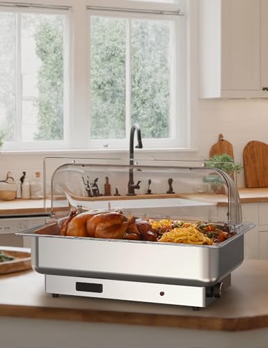 GarveeHome Electric Chafing Dish Buffet Set with 1 * 9 QT Full-Size Pan - size: 1 x 1/1 Size Pan