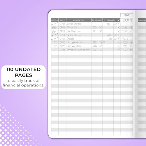 Clever Fox Check Register Book, Checkbook Ledger, 5.8x8.3 Purple - color: Purple, size: A5 (5.8'' x 8.3'')