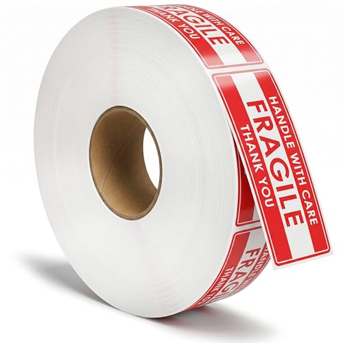 1" X 3" Fragile Stickers for Shipping (1000 Labels, 1 Roll) - color: Fragile 1" X 3"
