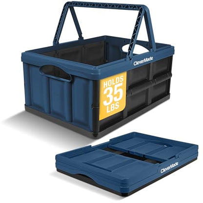 CleverMade Collapsible Basket With Handles, 32L 1 Pack, 35 lb, Ocean - color: Ocean, size: 32l - 1 Pack