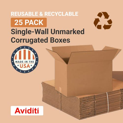 BOX USA Shipping Boxes Long 20L x 12W x 12H 20-Pack - Corrugated Cardboard Box for Moving, Mailing, Packing, Packaging and Storage - style: Standard Corrugated