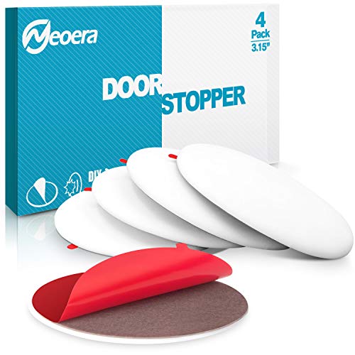 Neoera Door Stopper Wall Protector (4Pack) 3.15" Larger Rubber Door Handle Bumper, Wall Protectors with Premium Self Adhesive Sticker for Protecting Wall (White) - color: White, size: 3.15"