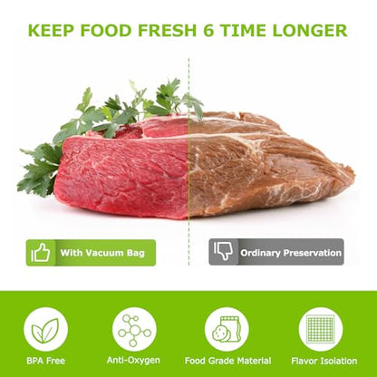 Bonsenkitchen Precut Vacuum Sealer Bags, 500 Pint 6" x 9" Food Sealer Bags - size: 6" x 9" 500pcs