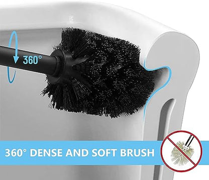 Deep & Sturdy Toilet Bowl Brush with Holder - Durable Scrubbing - Toilet Cleaners - Household Essentials - Bathroom Cleaner - Cleaning Supplies - Household Supplies, Matte Navy - color: Matte Navy Reese