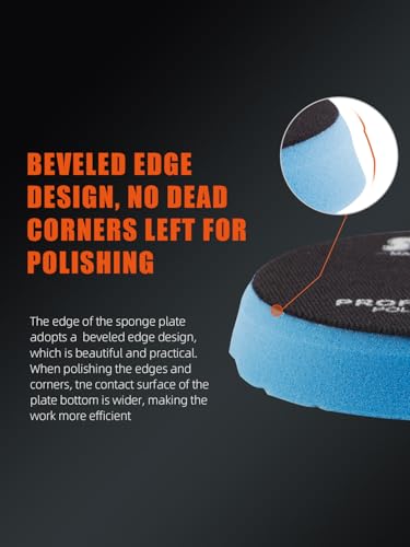 Polishing Pads, 5Pc 5 Inch 125mm Orbital Buffer Polisher Pads and 1Pc Microfiber Buffing Pads, Foam Polish Pad for Compounding, Polishing and Waxing, for 5''/125mm Backing Plate Car Polisher -TPP5MIX - size: 5inch (125mm)