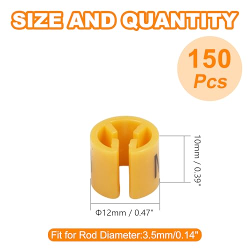 150Pcs Clothes Hanger Size Color-Coding Garment Size Markers - color: Yellow-m