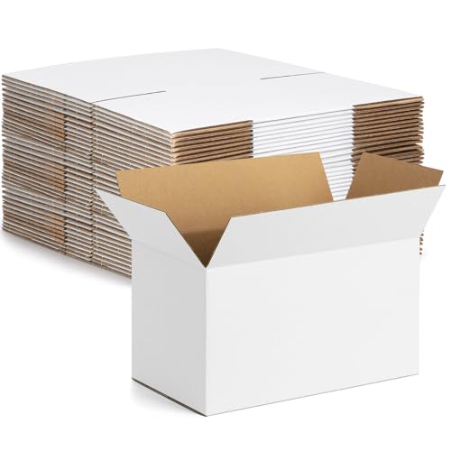 Eupako 10x6x6-Small-Shipping-Boxes-30-Pack-White-Corrugated-Box-Mailers, Cardboard Boxes for Packaging Small Business, Mailing - color: White, size: 10x6x6 Inches (30 Pack)