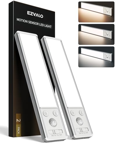 EZVALO 8" Rechargeable Motion Sensor Lights, Under Cabinet Lights - color: Silver, size: 8 Inch