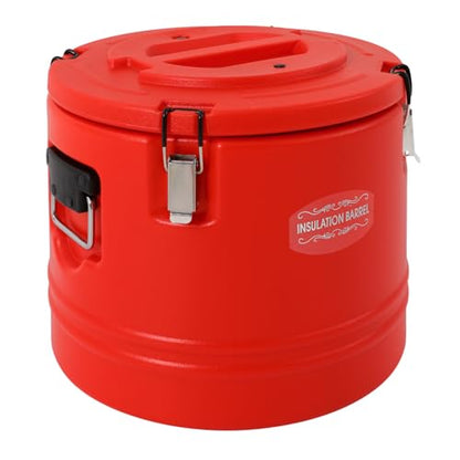 30L/7.9 Gal Insulated Soup Carrier, Stainless Steel Insulated Soup Container Bucket Hot & Cold Thermal Bucket with Lid Commercial Food Warmer for Parties Picnics Cafes Restaurants - color: Red, size: 30L/7.9 Gal
