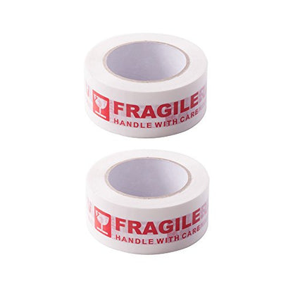 2Rolls Warning Fragile Tape Handle with Care 2Inx330Ft(110Yds) - color: 2 Rolls